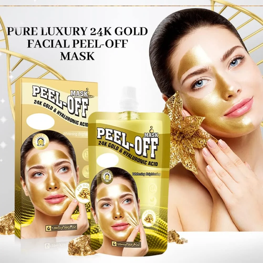 کرم مرطوب کننده ضد پیری صورت، ماسک لایه بردار طلایی هیالورونیک اسید، ماسک صورت آبرسان و لایه بردار، ماسک ژلی پاک کننده عمیق ضد پیری 120 گرم