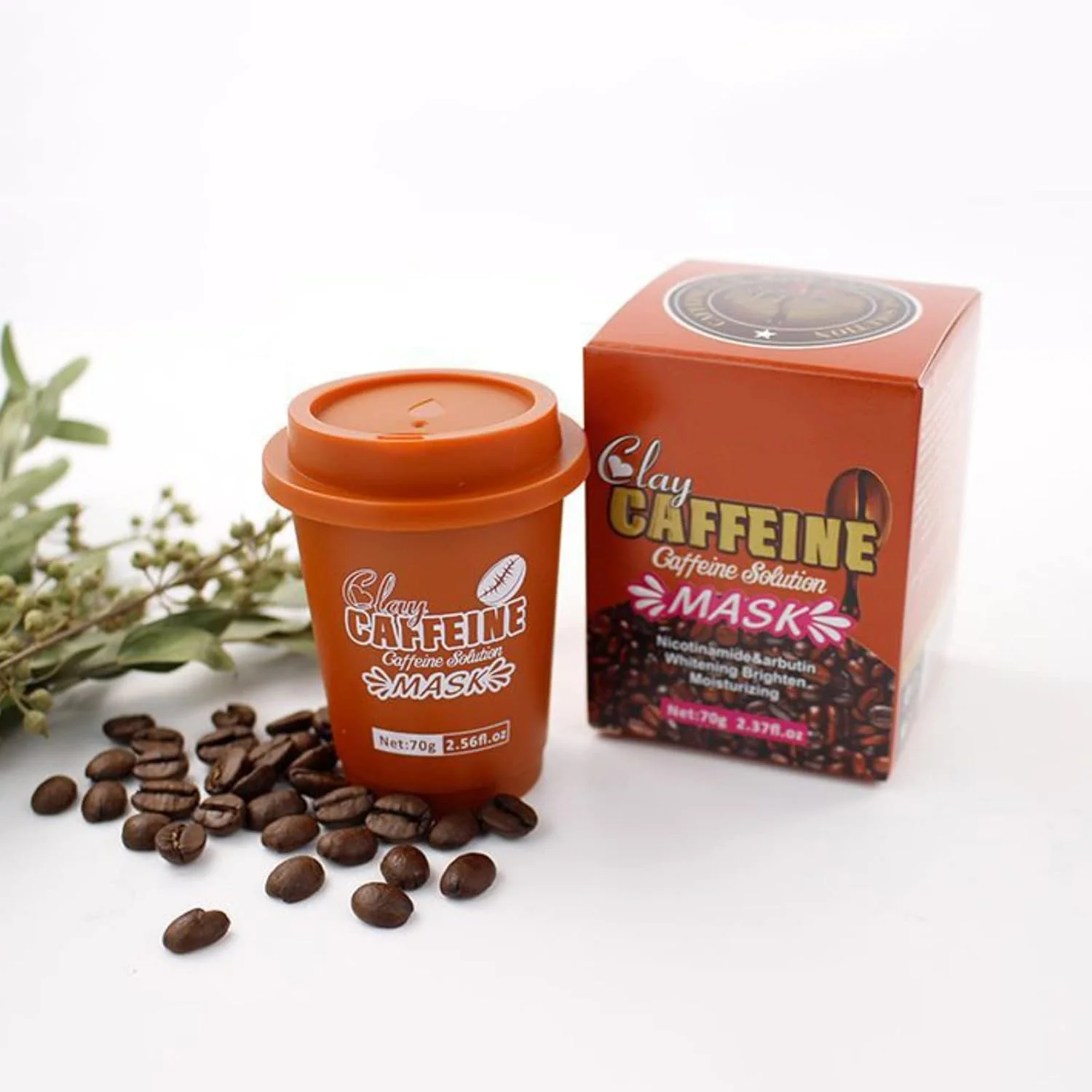 ماسک محلول کافئین، اسکراب لایه بردار عمیق منافذ پوست صورت برای پوست های چرب، خشک و حساس، ژل لایه بردار صورت، ماسک پاک کننده عمیق منافذ