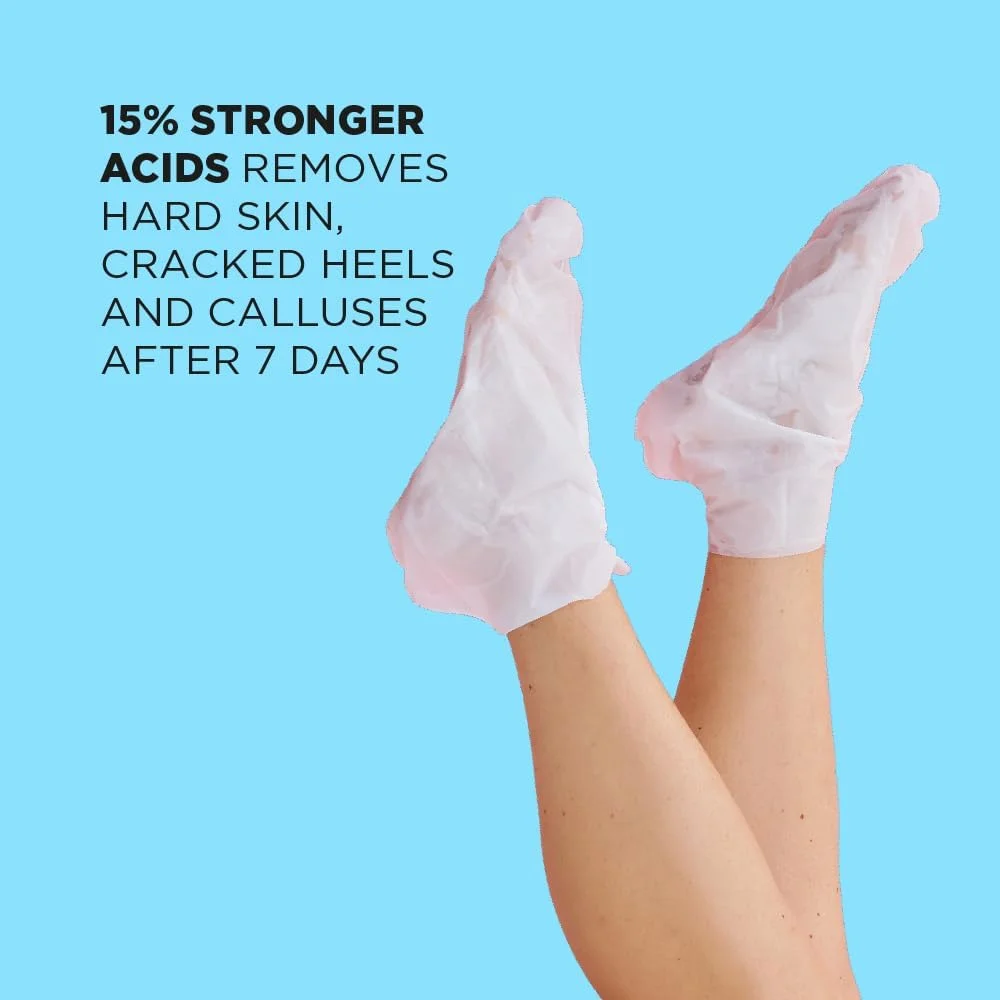 ماسک لایه بردار پا Skin Republic Pedi Peel (یک جفت) – ماسک لایه بردار پا با AHA، تانیک اسید و جینکوبیلوبا، از بین برنده پوست سخت، ترک پاشنه پا و پینه در 7 روز، مبارزه با بو، صاف و ترمیم کننده پوست