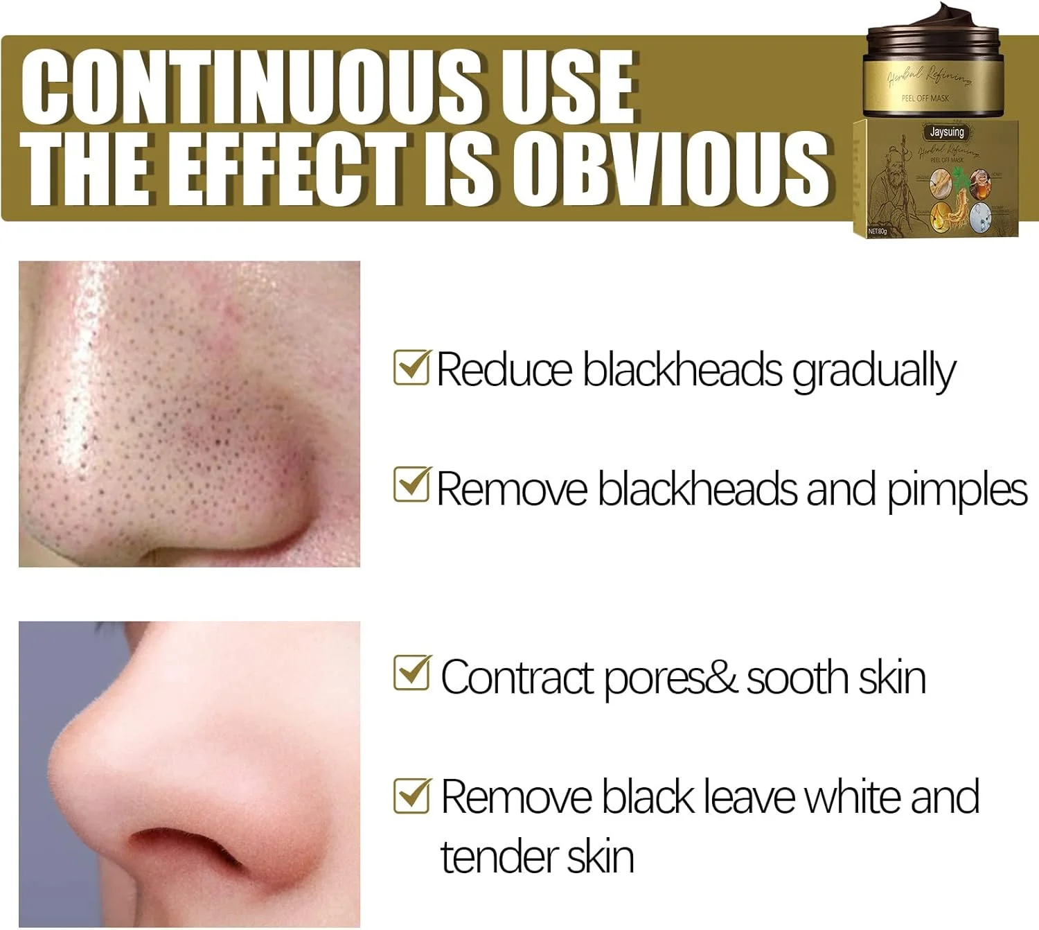 ماسک صورت لایه بردار گیاهی، ماسک لایه بردار گیاهی، ماسک پاک کننده صورت، ماسک پاک کننده جوش های سرسیاه، ماسک پاک کننده منافذ و کنترل چربی (3 عدد)