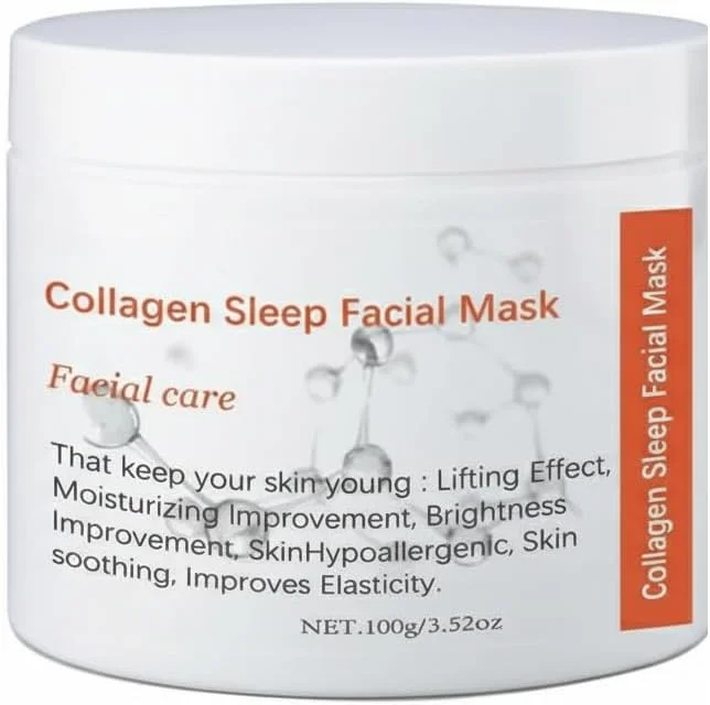 ماسک کلاژن - ماسک شب کلاژن - ماسک های ضد چروک کلاژن عمیق - ماسک صورت زیبایی ضد پیری، سفت کننده و مغذی صورت 100 گرم