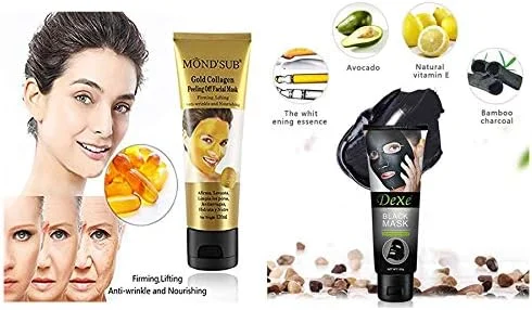 مجموعه دو عددی ماسک لایه بردار پاک کننده آکنه و ماسک لایه بردار صورت کلاژن موندساب، 120 گرم