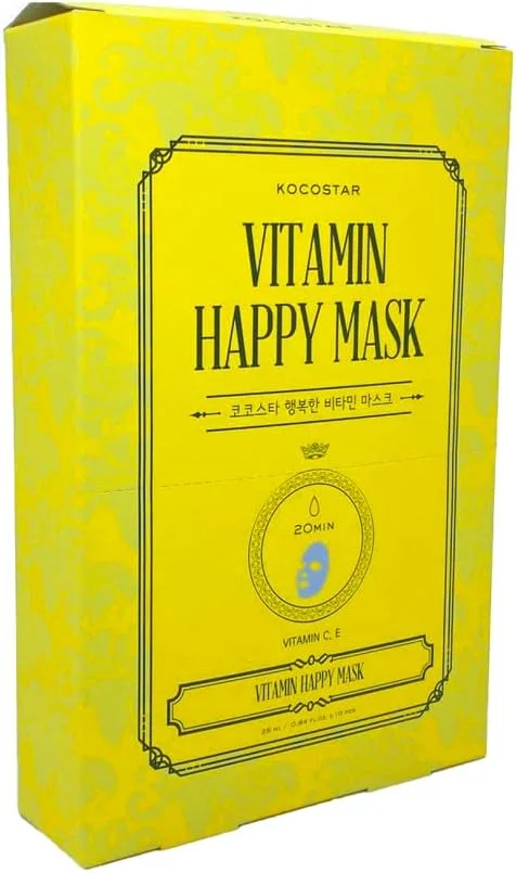 ماسک صورت ویتامینه کوکواستار کره ای | بسته 10 عددی | 23 میلی لیتر | 20 دقیقه مراقبت برای آبرسانی و رطوبت رسانی عمیق