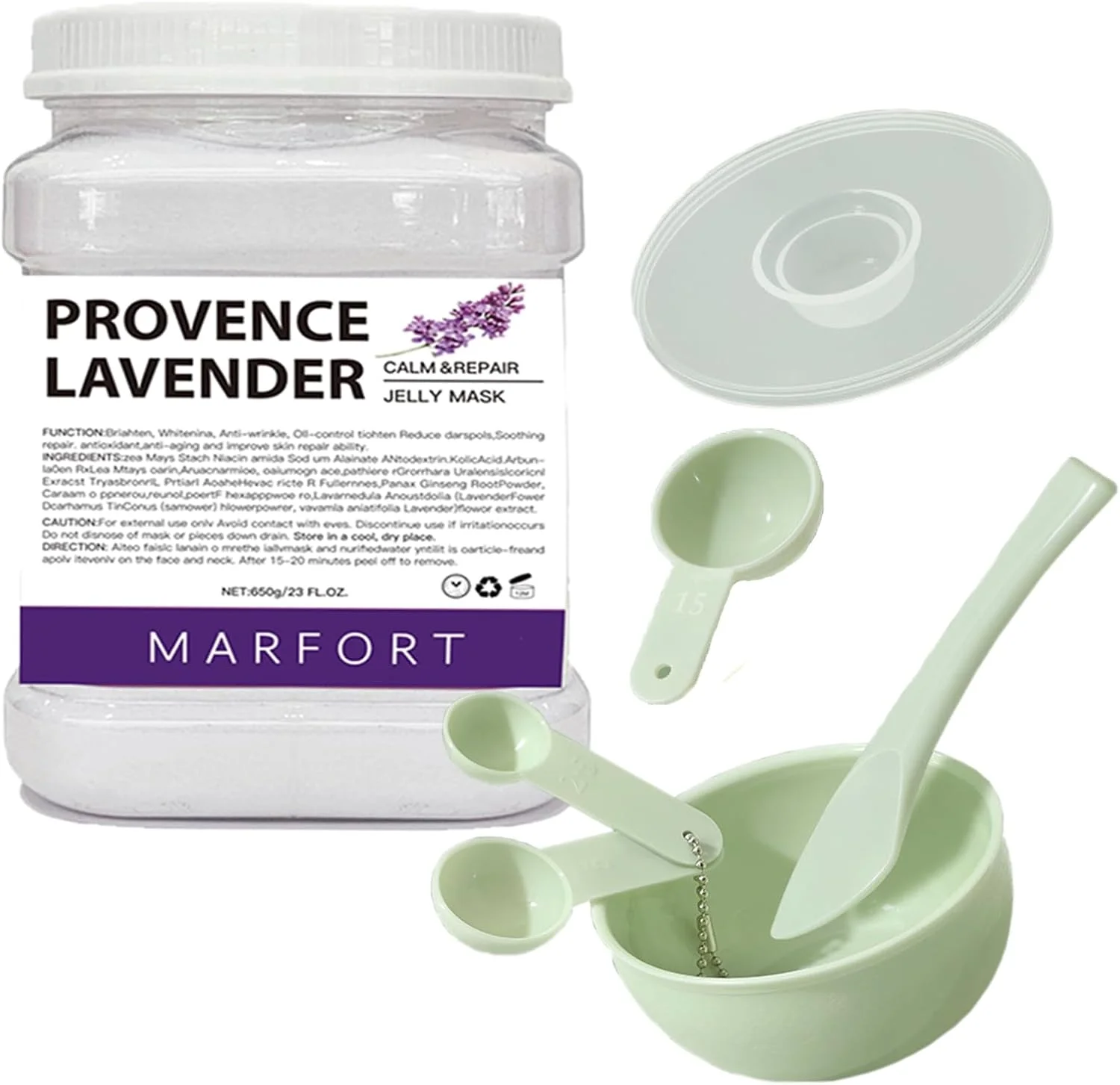 ماسک ژله ای صورت، پودر لایه بردار، ماسک های صورت هیدروژل، مراقبت از پوست مختلط، مرطوب کننده و اسپا حرفه ای، 23 Fl Oz (اسطوخودوس)