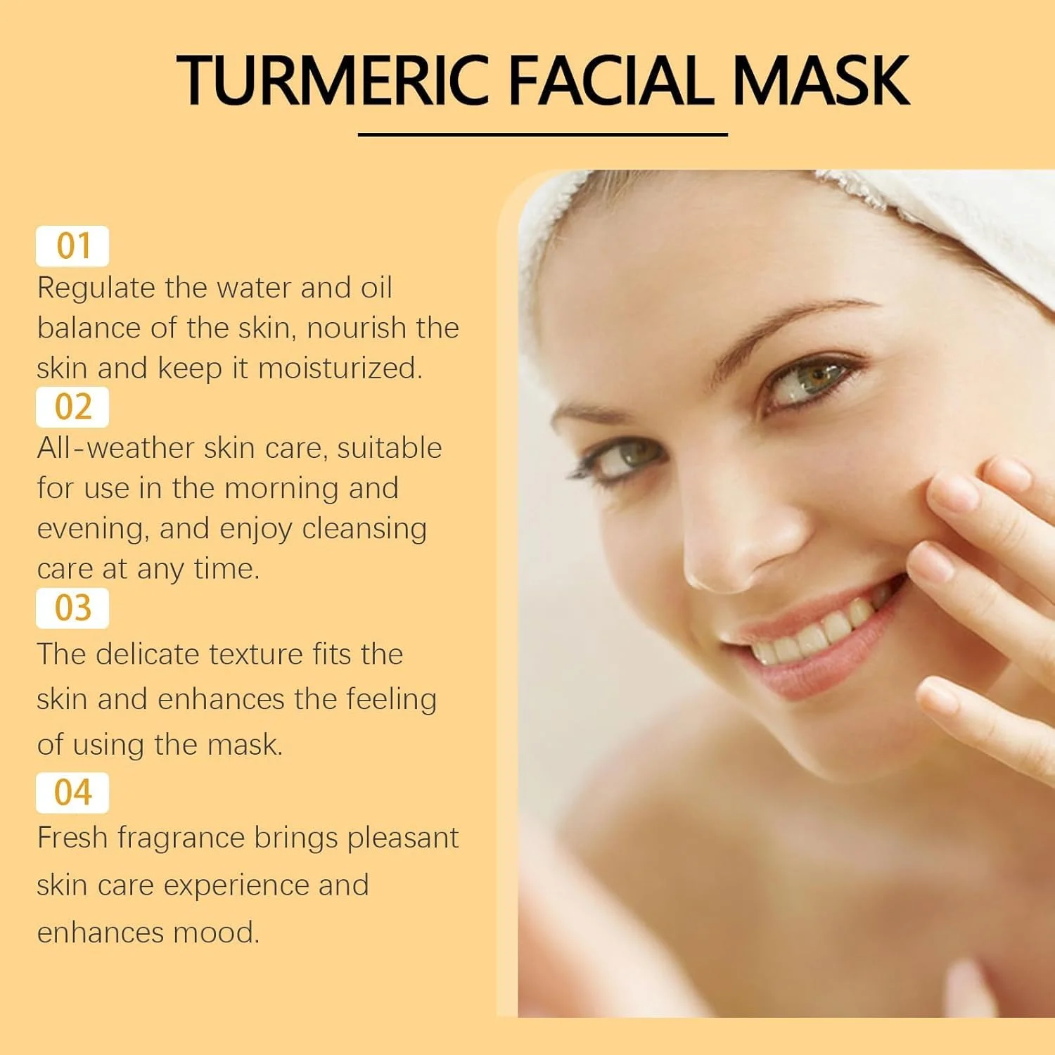 ماسک صورت لایه بردار KASTWAVE، ماسک صورت زردچوبه ضد چروک و ضد پیری، پاک کننده عمیق پوست، تصفیه کننده آکنه، کاهش خطوط ریز و چین و چروک، ماسک سفت کننده و لیفتینگ پوست