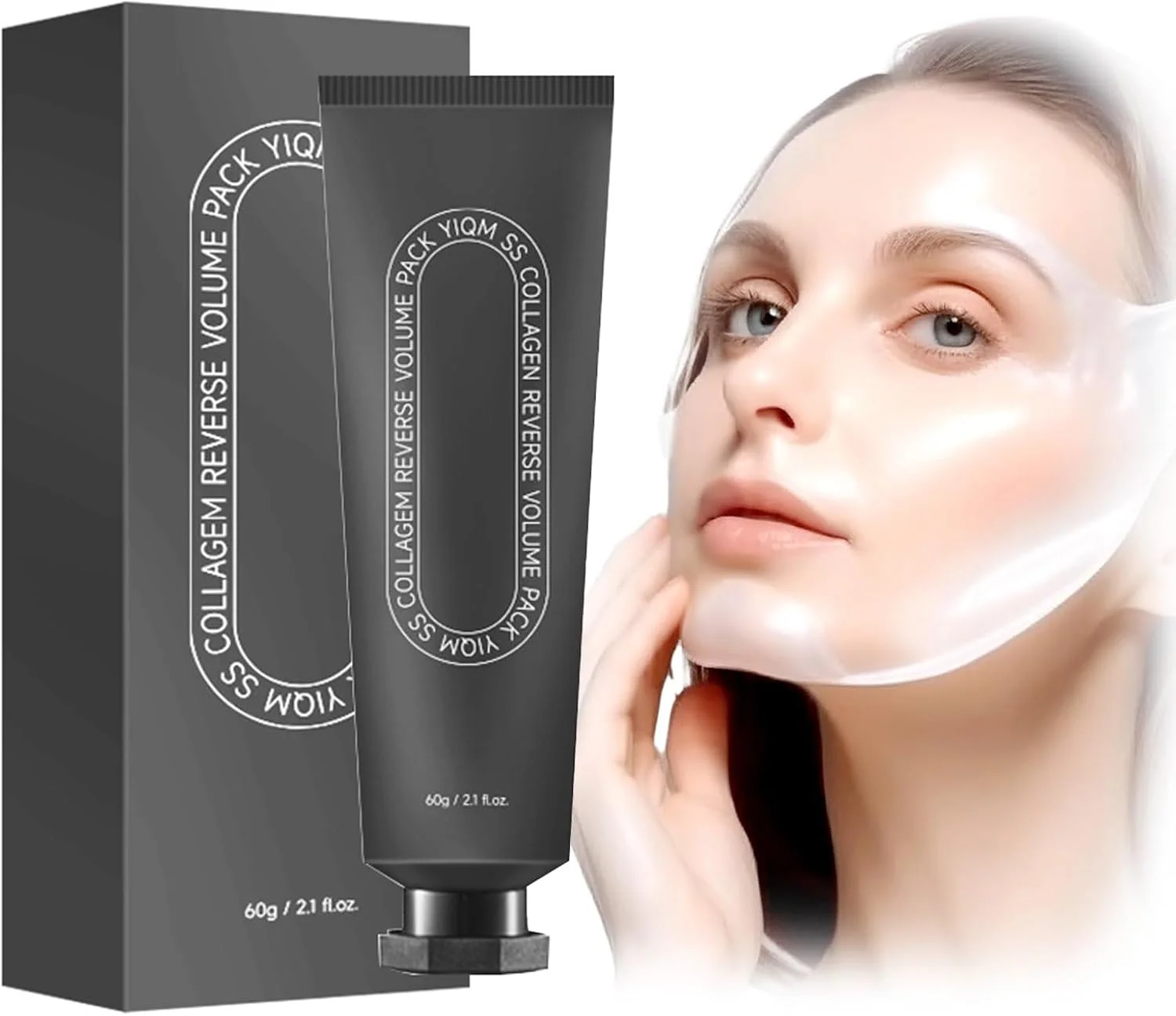 ماسک صورت کلاژن لایه بردار اس اس، ماسک پک حجم دهنده کلاژن معکوس، کلاژن هیدرولیز شده، مراقبت از پوست کره ای، ماسک صورت لایه بردار (60 گرم/2.1 اونس)