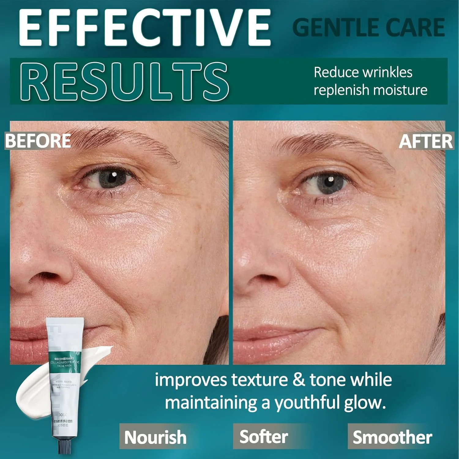 ماسک صورت لایه بردار حجم دهنده کلاژن تریفی، ماسک لیفتینگ عمیق ضد چروک برای سفت کردن پوست، ماسک صورت کلاژن مراقبت از پوست کره ای برای درمان زیبایی