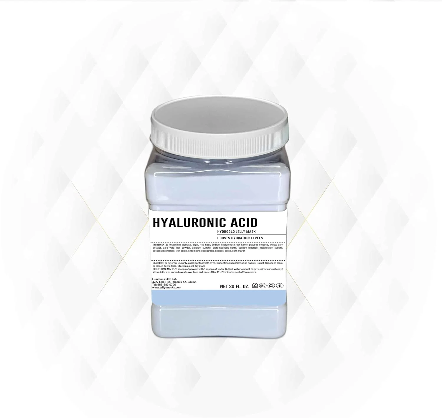 ماسک ژله ای اسید هیالورونیک - ماسک صورت حرفه ای برای انواع پوست - جوان کننده، مغذی و آبرسان | 900 میلی لیتر