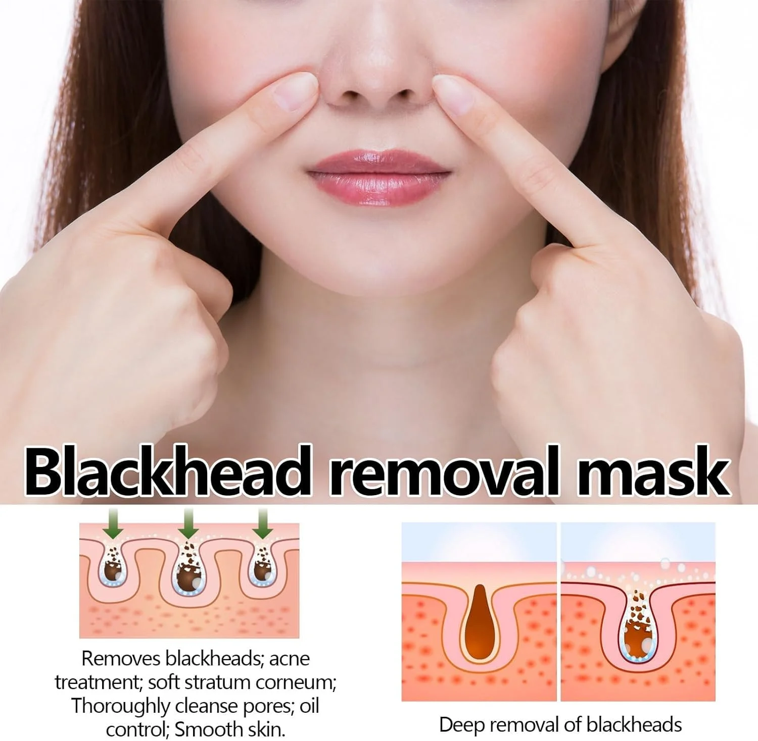 ماسک حذف جوش سرسیاه TERRIFI، ماسک صورت زغالی برای پاکسازی عمیق، حذف جوش های سرسیاه، منافذ و آکنه، مناسب برای صورت و بینی، ایده آل برای مراقبت از پوست زنان و مردان