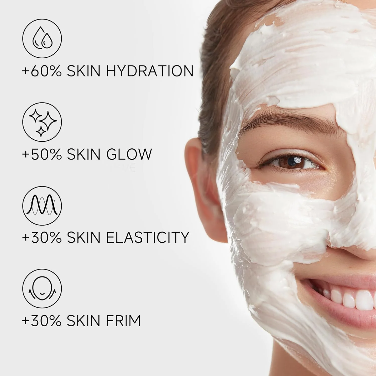 ماسک کلاژن هیدرولیز شده KISSIO، ماسک لایه بردار برای درخشش، آبرسانی و حجیم شدن، ماسک صورت با کلاژن، 2% نیاسینامید و اسید سالیسیلیک، مراقبت از پوست شیشه ای، 75 میلی لیتر