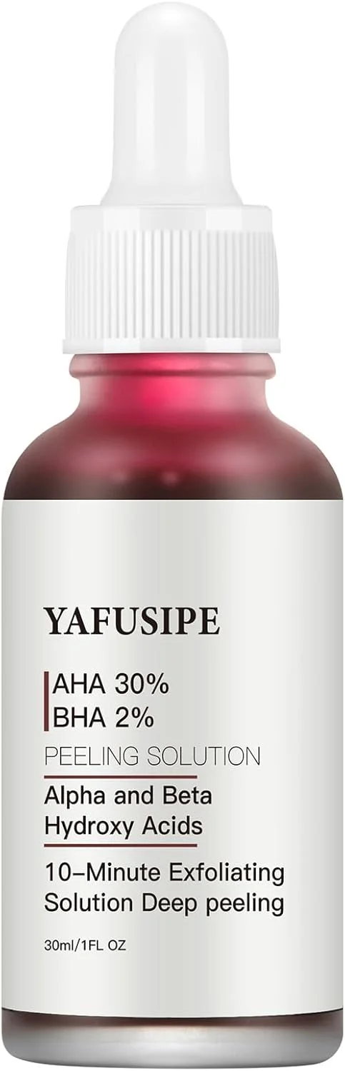 محلول لایه بردار AHA 30% + BHA 2%، لایه بردار شیمیایی پوست برای صورت، ماسک صورت خانگی، لایه برداری قرمز، لایه بردار مایع BHA، لایه بردارهای اسید، لایه بردار اسید سالیسیلیک برای صورت، 30 میلی لیتر
