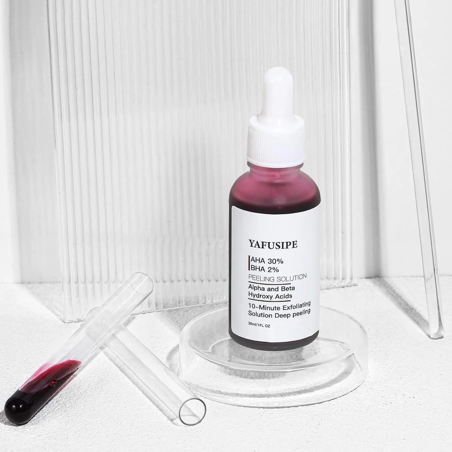 محلول لایه بردار AHA 30% + BHA 2%، لایه بردار شیمیایی پوست برای صورت، ماسک صورت خانگی، لایه برداری قرمز، لایه بردار مایع BHA، لایه بردارهای اسید، لایه بردار اسید سالیسیلیک برای صورت، 30 میلی لیتر