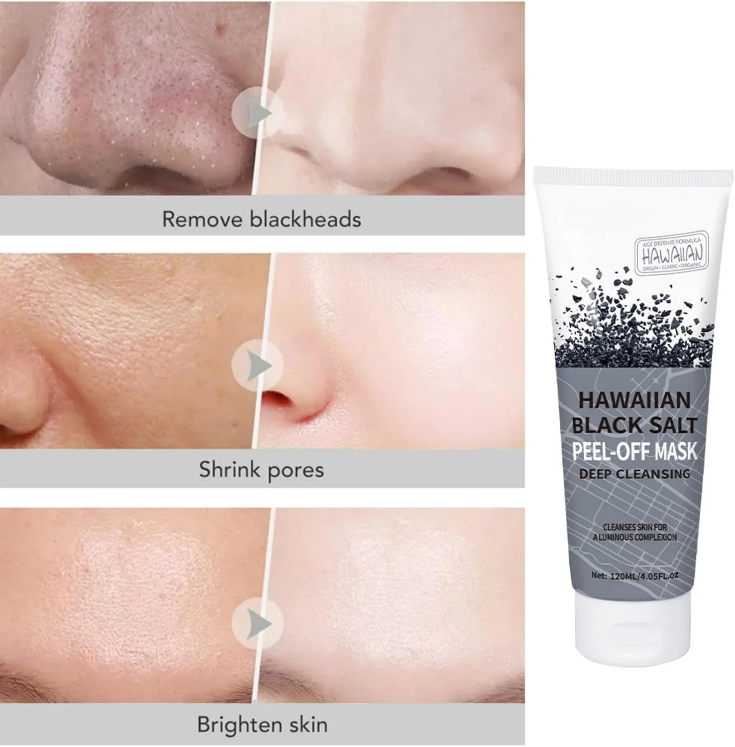 ماسک صورت نمک سیاه نوولان، پاک کننده عمیق، حجم 120 میلی لیتر، سم زدایی و تصفیه کننده، پاک کننده منافذ مسدود شده، لایه بردار سلول های مرده پوست، کاهش دهنده چربی اضافی، افزایش جذب محصولات مراقبت از پوست