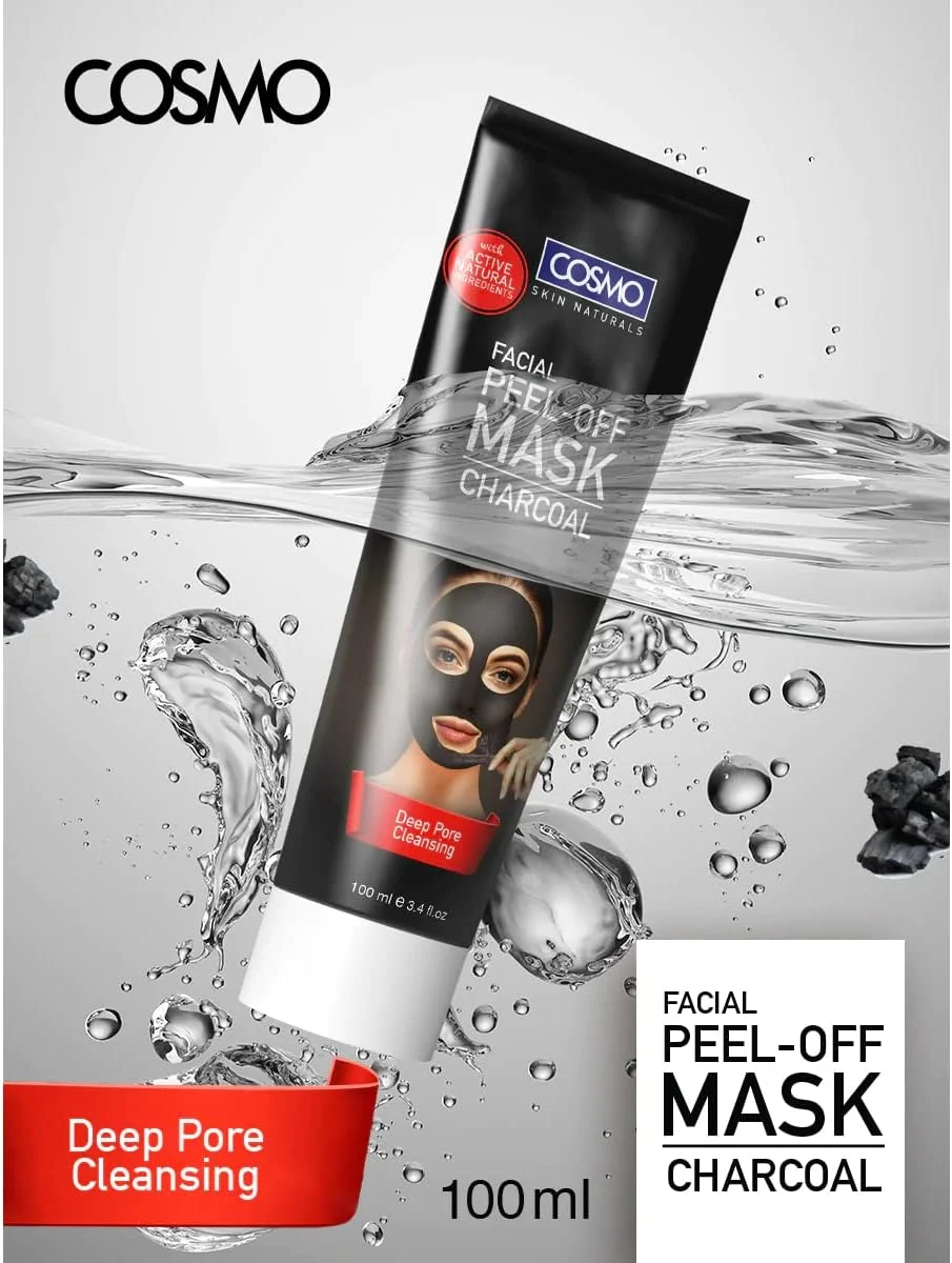 ماسک صورت لایه بردار زغال فعال Cosmo، ۱۰۰ میلی لیتر، مشکی ماسک صورت لایه بردار زغال فعال Cosmo، ۱۰۰ میلی لیتر، مشکی