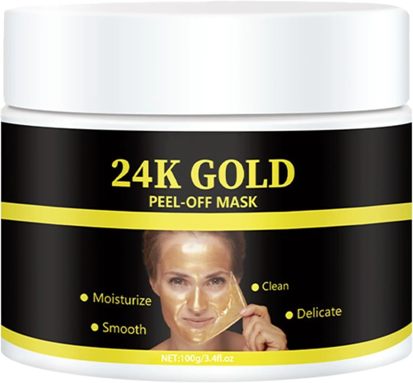 ماسک صورت لایه بردار حاوی ورق طلای 24 عیار NALACAL، ماسک آبرسان ضد چروک و ضد پیری - پاکسازی عمیق، رفع جوش های سرسیاه، لیفت چانه، لایه برداری برای پوستی محکم تر و صاف تر