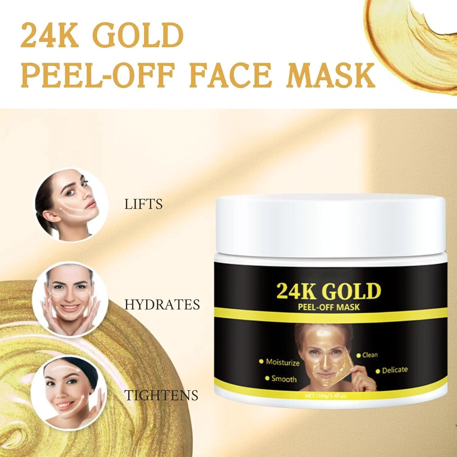 ماسک صورت لایه بردار حاوی ورق طلای 24 عیار NALACAL، ماسک آبرسان ضد چروک و ضد پیری - پاکسازی عمیق، رفع جوش های سرسیاه، لیفت چانه، لایه برداری برای پوستی محکم تر و صاف تر ماسک صورت لایه بردار حاوی ورق طلای 24 عیار NALACAL، ماسک آبرسان ضد چروک و ضد پیری - پاکسازی عمیق، رفع جوش های سرسیاه، لیفت چانه، لایه برداری برای پوستی محکم تر و صاف تر