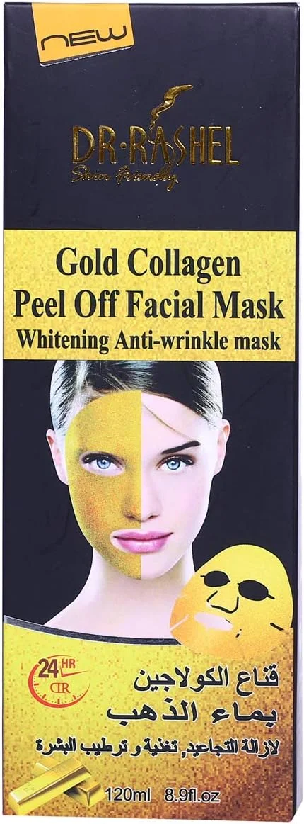 ماسک صورت لایه بردار کلاژن طلای دکتر راشل - اثر 24 ساعته برای صورت، 120 میلی لیتر