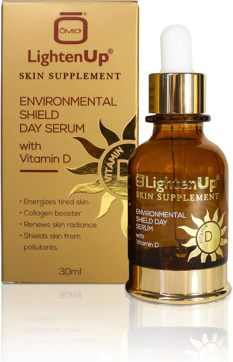 سرم ویتامین D روشن کننده صورت - 30 میلی لیتر - سرم صورت ویتامین C طبیعی و ارگانیک ضد پیری - اصلاح کننده لک مناسب برای صورت - سرم احیا کننده، آبرسان و روشن کننده پوست