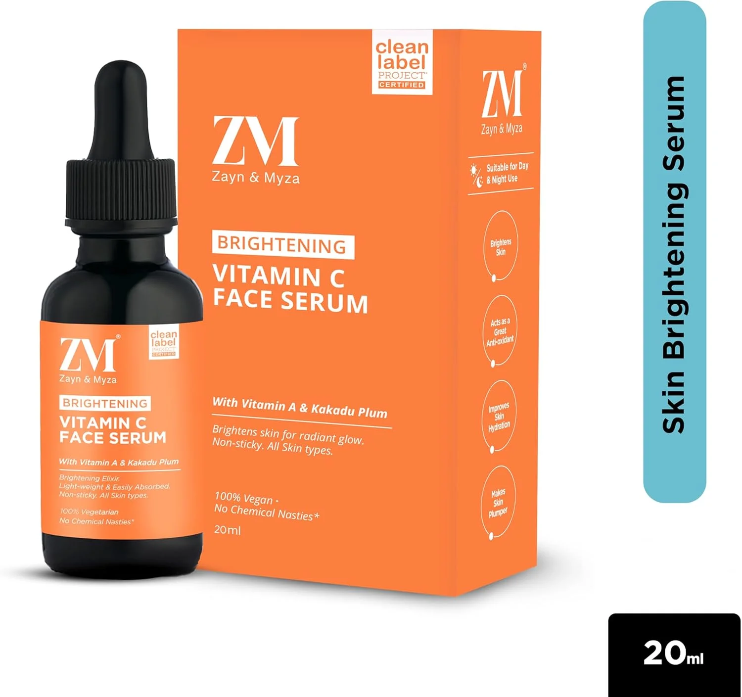 سرم صورت ویتامین C زِد اِم زین اند مایزا | سرم روشن کننده برای پوست درخشان | احیا کننده پوست کدر | محو کننده لک و تیرگی | مناسب انواع پوست | 20 میلی لیتر
