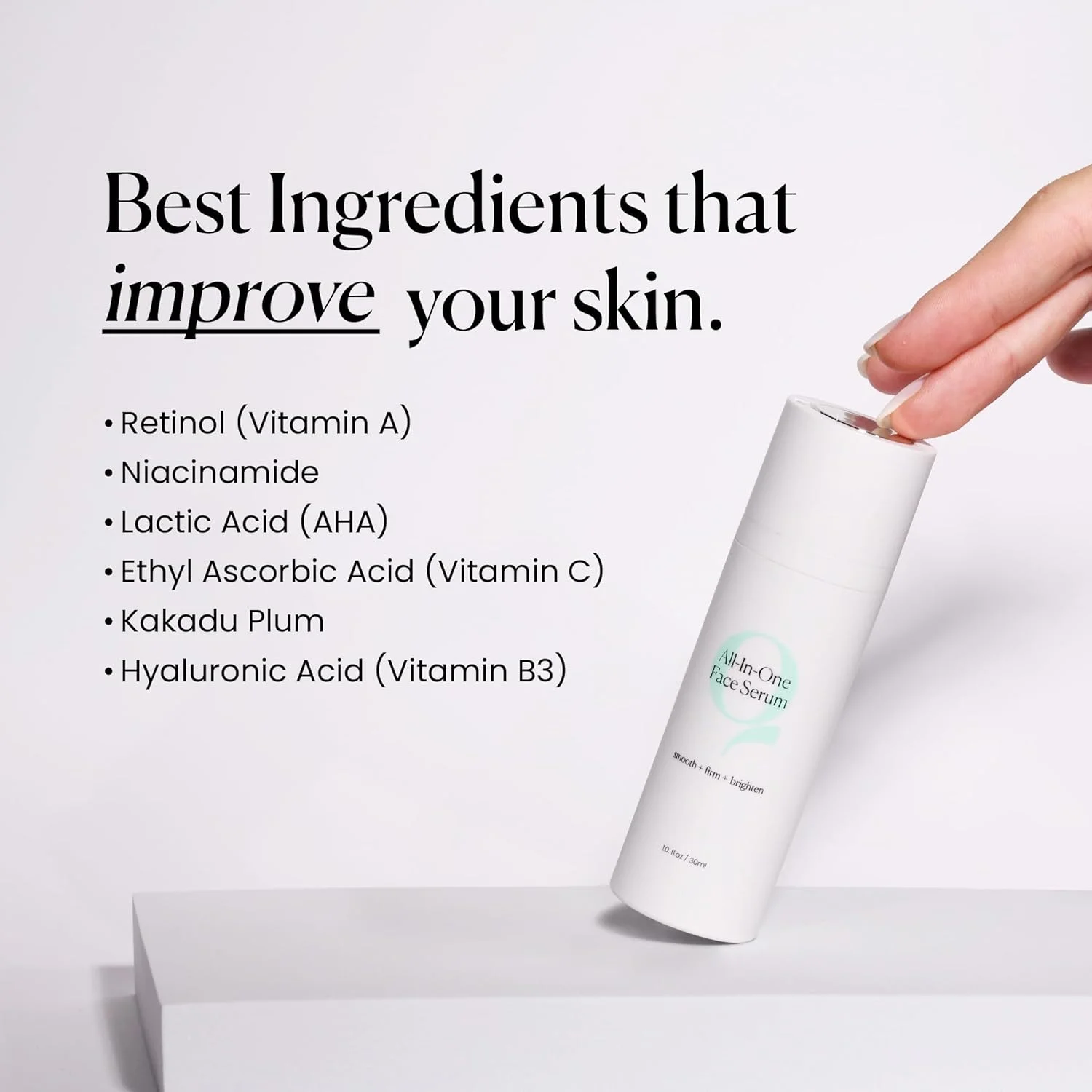 سرم هیالورونیک اسید همه کاره کیور برای صورت، سرم صورت حاوی نیاسینامیدها، رتینول، لاکتیک و ماندلیک اسید، باکوچیول، پپتیدها و ویتامین C، فرموله شده برای | خطوط ریز | چروک | لکه های تیره