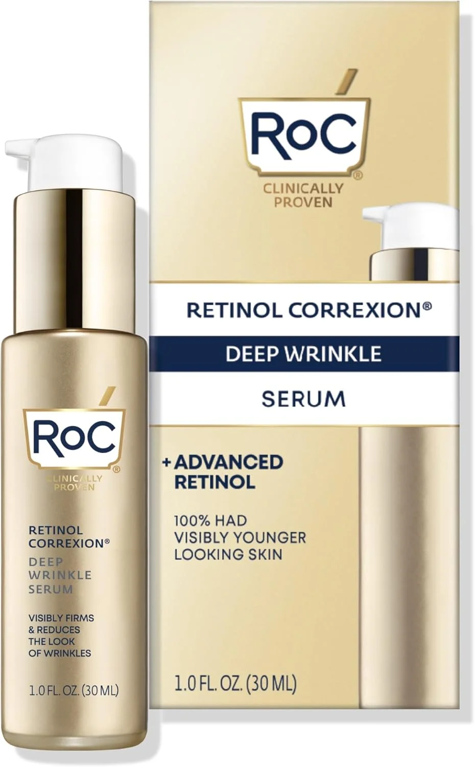 سرم صورت ضد چروک عمیق RoC Retinol Correxion، درمان ضد چروک ساخته شده با رتینول، 30 میلی لیتر