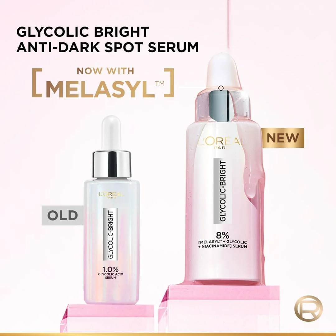 سرم صورت حاوی نیاسینامید، گلیکولیک اسید و Melasyl لورال پاریس، درخشش فوری، 30 میلی لیتر سرم صورت حاوی نیاسینامید، گلیکولیک اسید و Melasyl لورال پاریس، درخشش فوری، 30 میلی لیتر