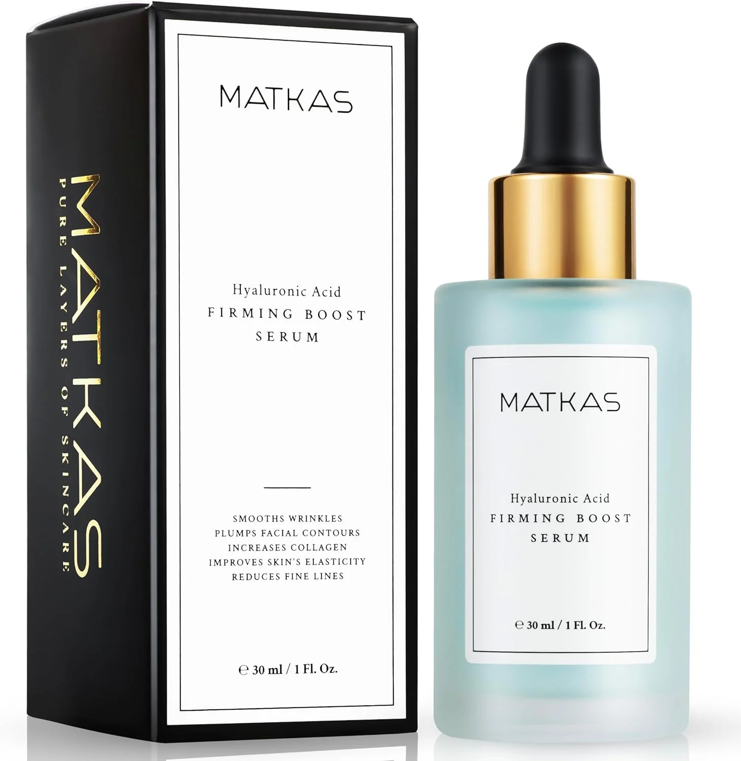 سرم اسید هیالورونیک سه گانه خالص کره‌ای MATKAS برای صورت + نیاسینامید B3 2% + ویتامین B5 + 8 پپتید برای سفت کردن عمیق، پر کردن چروک‌ها، آبرسانی پوست شبنم‌دار، سرم صورت اسید هیالورونیک ضد پیری