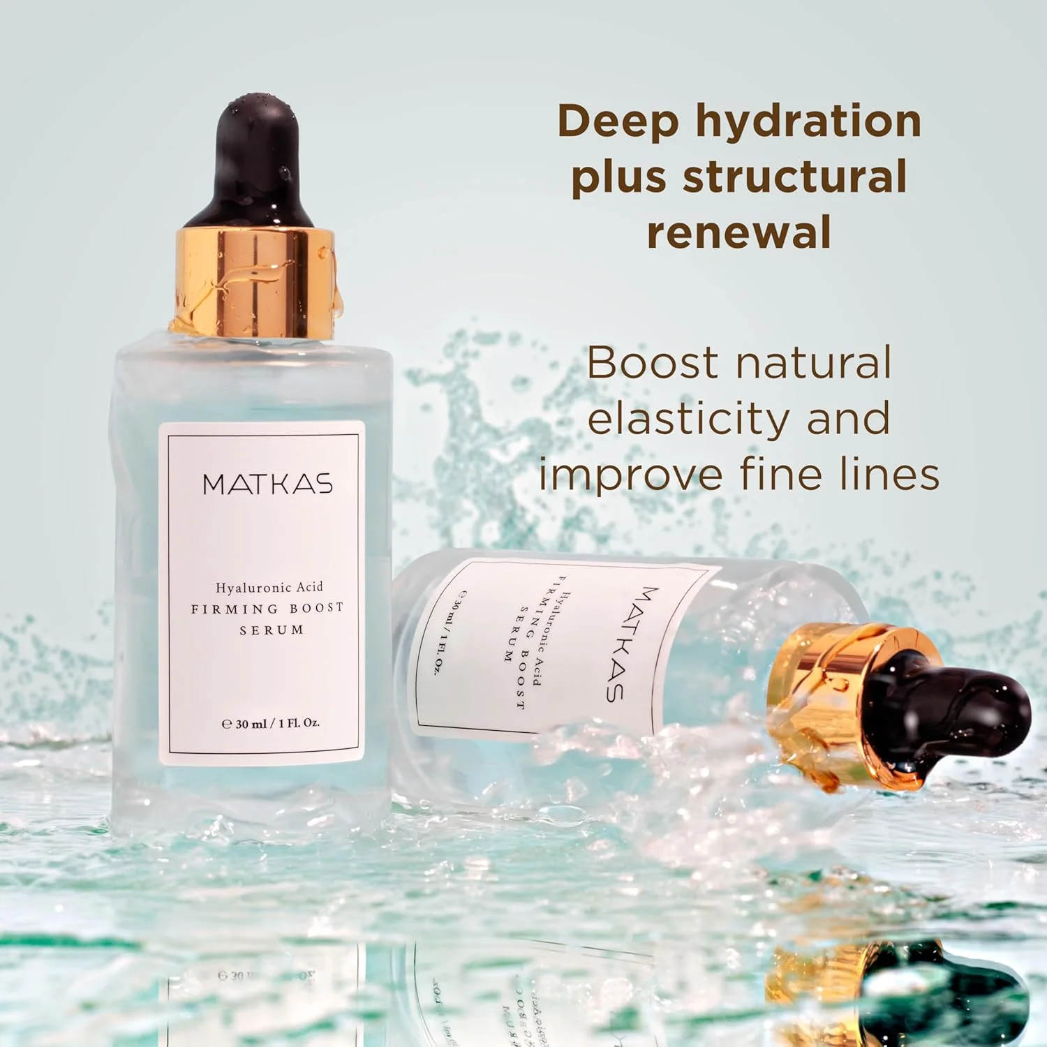 سرم اسید هیالورونیک سه گانه خالص کره‌ای MATKAS برای صورت + نیاسینامید B3 2% + ویتامین B5 + 8 پپتید برای سفت کردن عمیق، پر کردن چروک‌ها، آبرسانی پوست شبنم‌دار، سرم صورت اسید هیالورونیک ضد پیری
