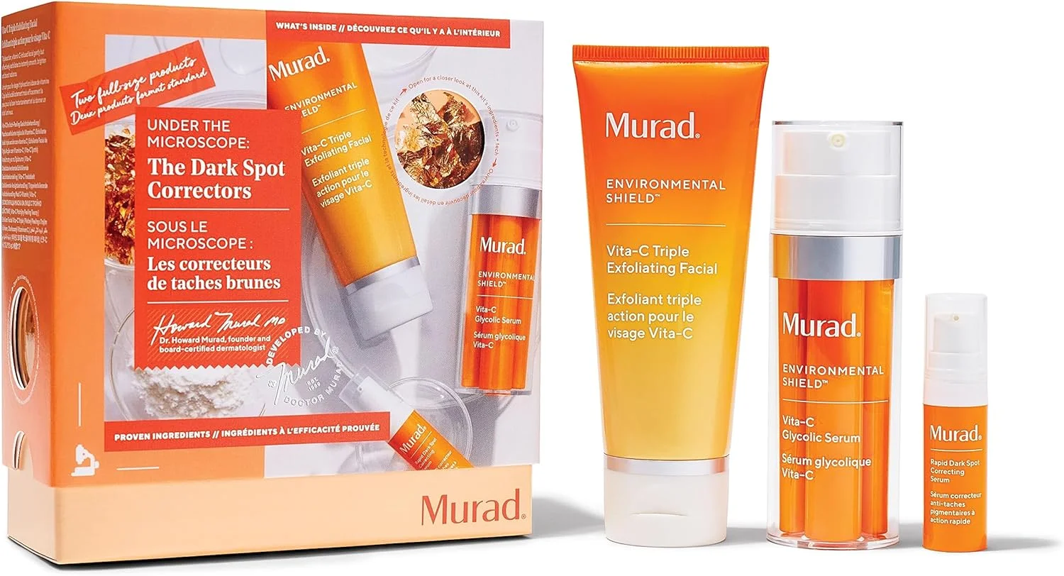 مجموعه سه عددی روشن کننده پوست Murad (به ارزش 171 پوند) - لایه بردار صورت سه گانه ویتا-سی 80 میلی لیتر، سرم گلیکولیک ویتا-سی 30 میلی لیتر و سرم روشن کننده سریع پوست 5 میلی لیتر