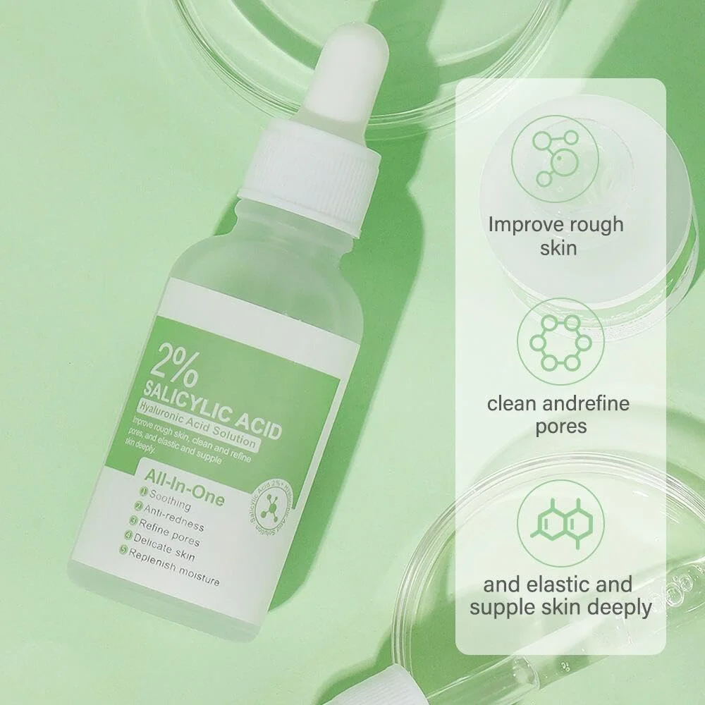 محلول اسید سالیسیلیک FUIN، محلول ۲% اسید سالیسیلیک، سرم لایه بردار ملایم برای پوستی صاف تر و شفاف تر، سرم صورت برای استفاده روزانه (۳۰ میلی لیتر)