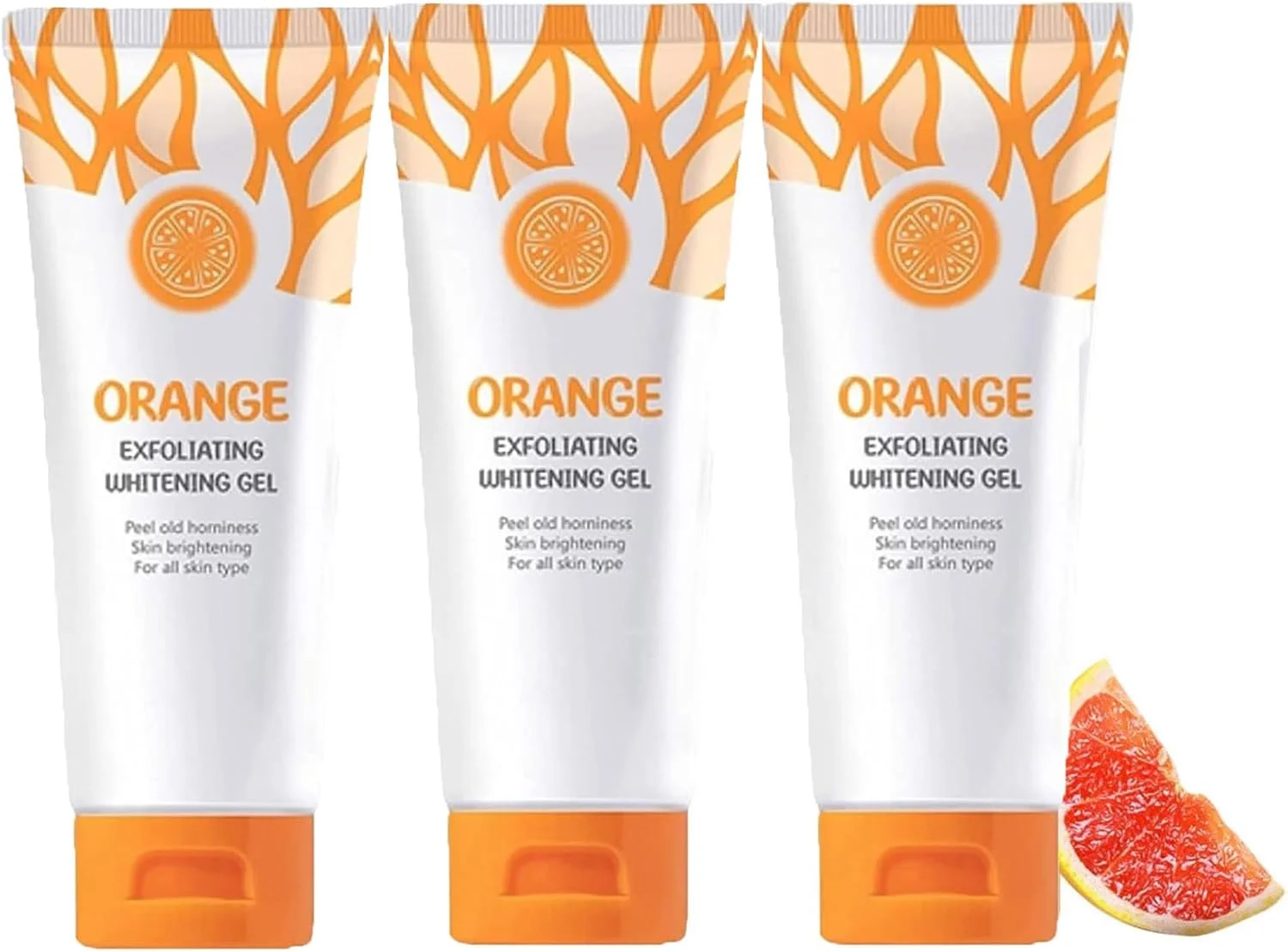 ژل لایه بردار پرتقال، ژل اسکراب روشن کننده و لایه بردار پوست صورت و بدن پرتقال، تغذیه کننده و مرطوب کننده عمیق پوست، کرم روشن کننده پوست صورت (3 عدد)