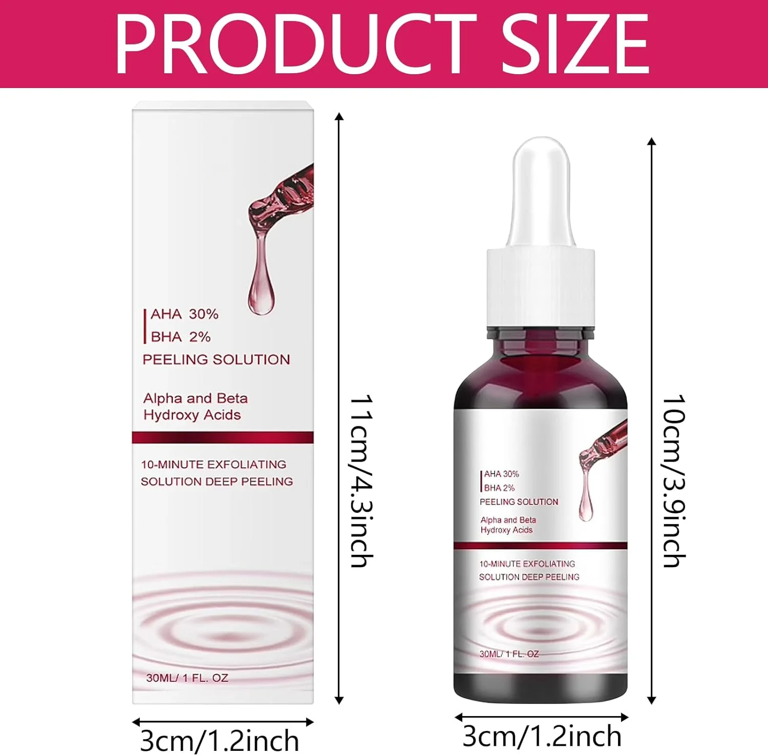 محلول لایه بردار AHA 30% + BHA 2%، سرم لایه بردار صورت، سرم صورت، سرم لایه بردار طبیعی صورت برای کاهش خطوط ریز و چین و چروک (30 میلی لیتر) محلول لایه بردار AHA 30% + BHA 2%، سرم لایه بردار صورت، سرم صورت، سرم لایه بردار طبیعی صورت برای کاهش خطوط ریز و چین و چروک (30 میلی لیتر)