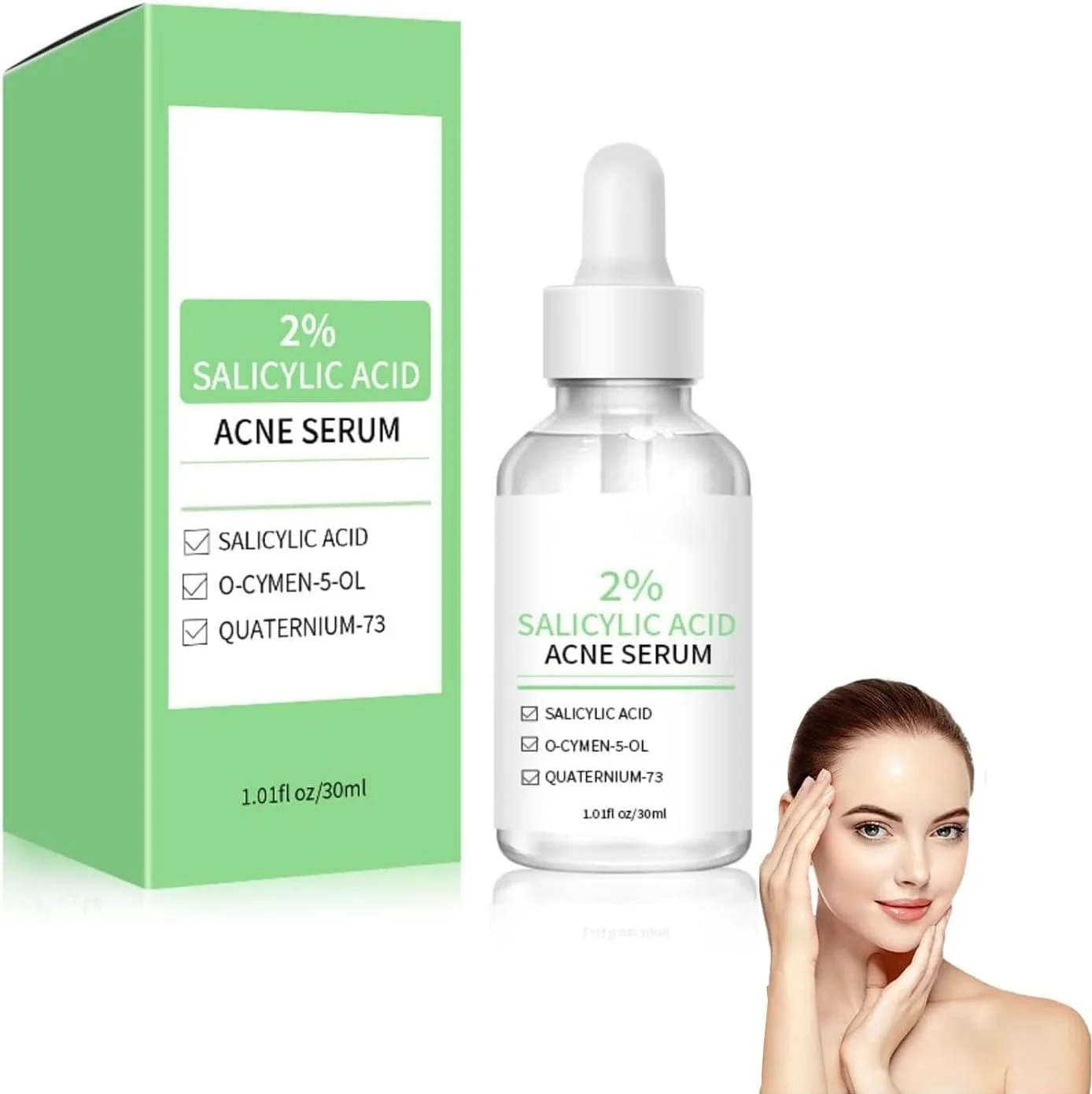 سرم ۲% سالیسیلیک اسید FUIN برای کنترل آکنه و لک، درمان لایه برداری کاهش دهنده هایپرپیگمنتیشن، فرمول متعادل کننده چربی، کوچک کننده منافذ و نقاط تیره، مراقبت روزانه صورت برای پوستی صاف و شفاف