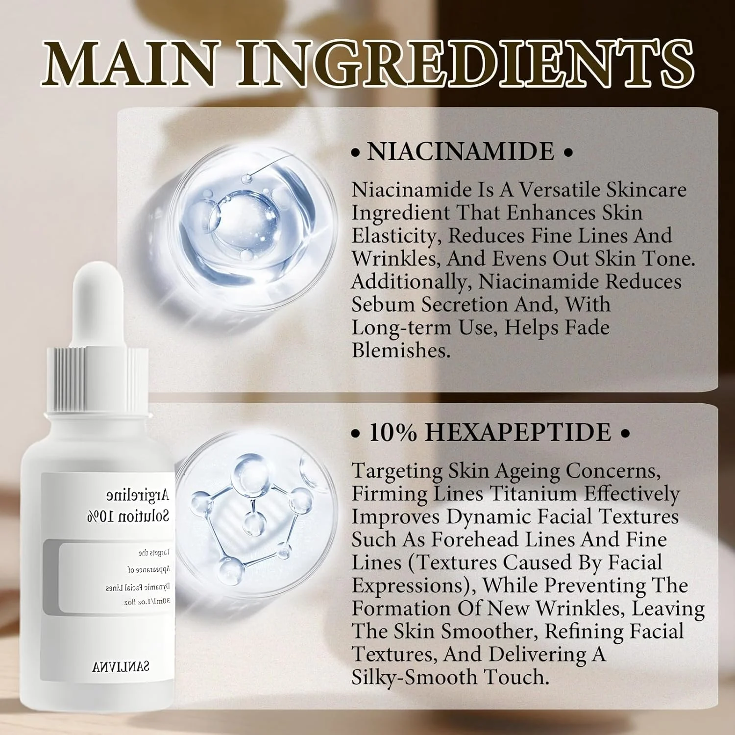 محلول آرژیرلین 10%، سرم آرژیرلین سرم هیالورونیک، بهبود خاصیت ارتجاعی پوست، تقویت کننده مراقبت از پوست تسکین دهنده، سرم مرطوب کننده صورت، 30 میلی لیتر