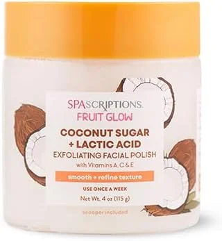 پولیش لایه بردار صورت فروت گلو - شکر نارگیل + اسید لاکتیک به همراه ویتامین های A، C و E، ۱۱۸ میلی لیتر