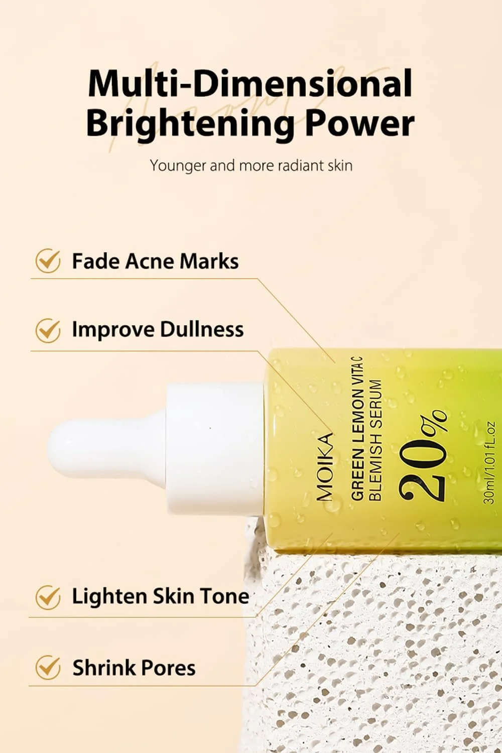 سرم صورت ویتامین C لیمو سبز با نیاسینامید - مراقبت از لک سبک و آبرسان - سرم صورت 30 میلی لیتری برای پوستی صاف تر