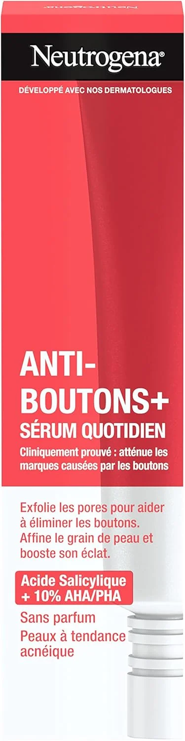 سرم لایه بردار و نوسازی کننده پوست نوتروژینا ضد جوش حاوی AHA/PHA/BHA (30 میلی لیتر) با اسید سالیسیلیک شفاف کننده + 10% AHA/PHA برای بهبود رنگ پوست