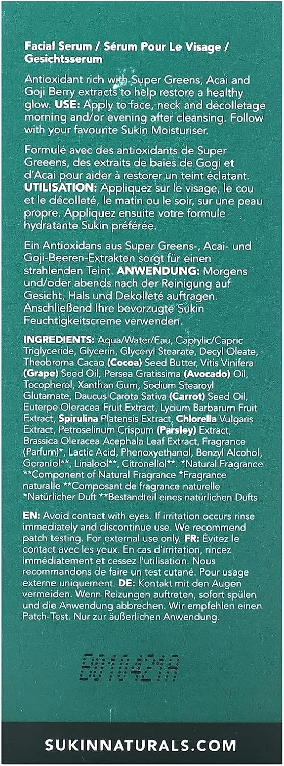 سرم احیا کننده صورت سوکین حاوی سبزیجات مغذی، 30 میلی لیتر