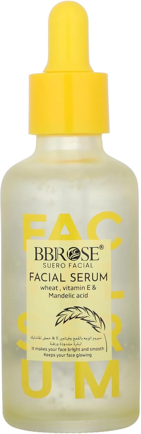 سرم صورت ماندلیک اسید و گندم BBROSE، سرم لایه بردار ملایم برای ظاهری صاف و درخشان، کمک به بهبود بافت و رنگ پوست با ویتامین E، 50 میلی لیتر