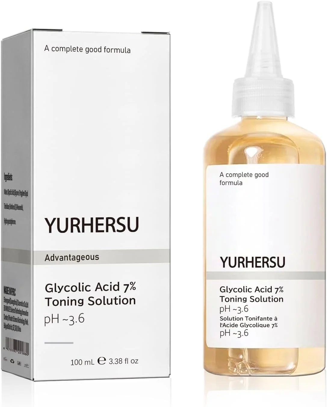 محلول تونینگ صورت با گلیکولیک اسید 7%، 100 میلی لیتر، سرم لایه بردار برای بافت صاف پوست، کمک به سفت شدن منافذ و حفظ تعادل رطوبت، ایده آل برای مراقبت از صورت و تجدید پوست