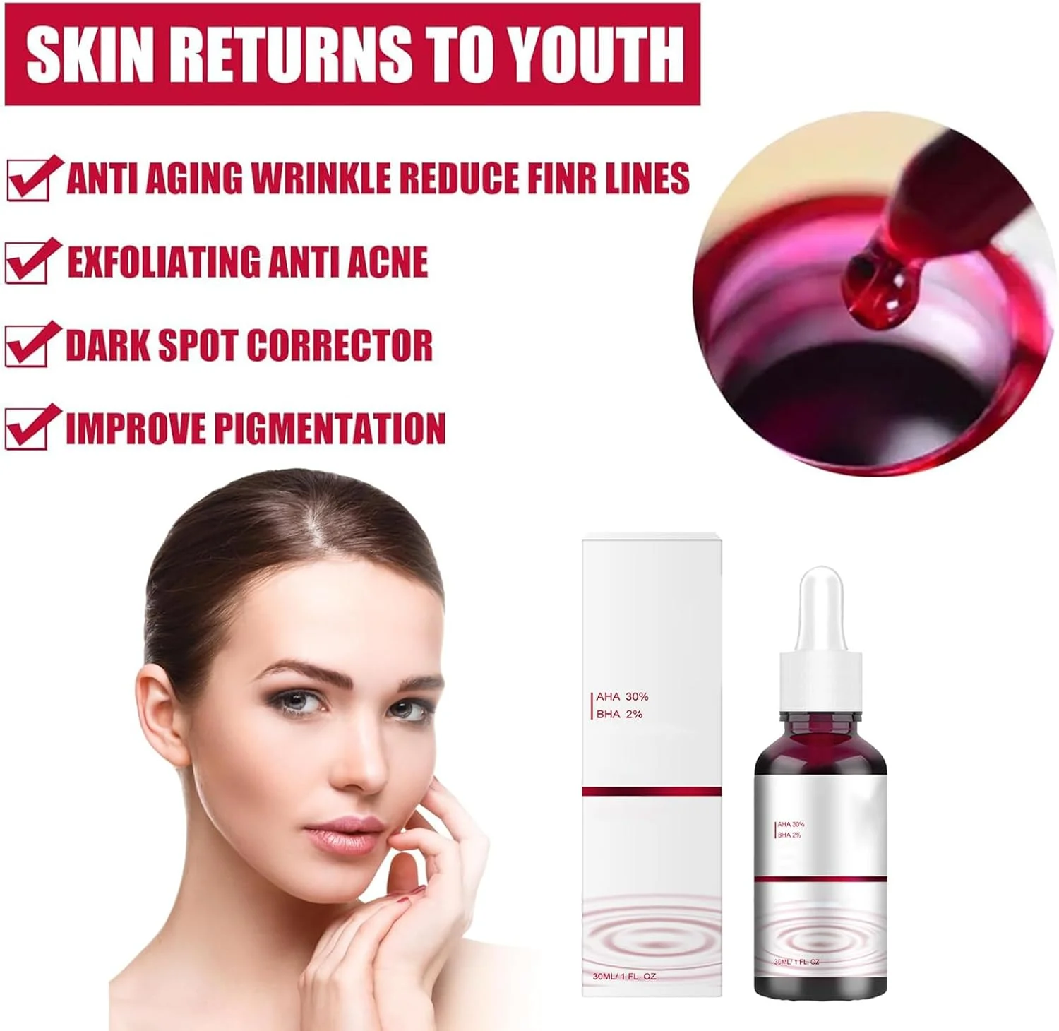 محلول لایه بردار 30% AHA + 2% BHA، محلول لایه بردار صورت با AHA 30% + BHA 2%، سرم لایه بردار صورت، سرم لایه بردار پوست، محلول لایه بردار، محلول لایه بردار صورت، لایه بردار صورت