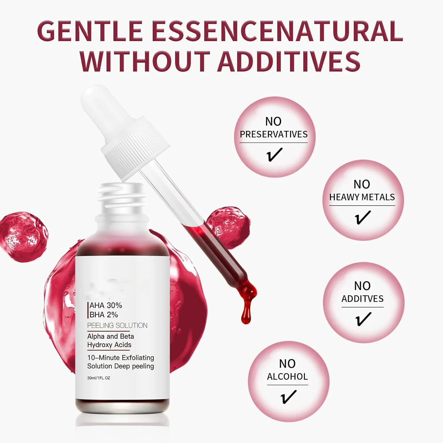 محلول لایه بردار AHA 30% + BHA 2%، آلفا و بتا هیدروکسی اسیدها، بافت صاف و پاک کننده منافذ، لایه بردار یا پیلینگ صورت، لایه بردار مایع BHA برای منافذ بزرگ، چروک و خطوط ریز