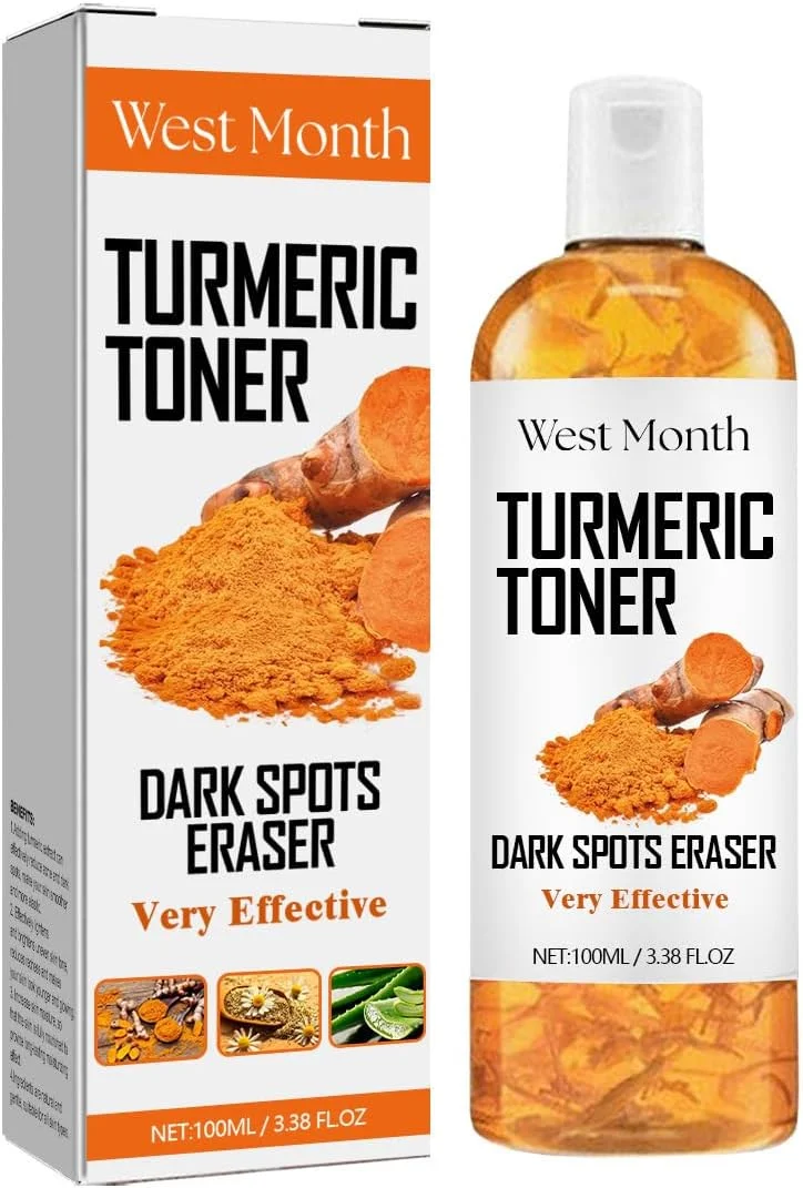 تونر صورت زردچوبه، سرم کوچک کننده منافذ و از بین برنده لک های تیره، تونر آبرسان و لایه بردار صورت برای آکنه، پوست شفاف، روشن کننده و متعادل کننده پوست صورت و بدن