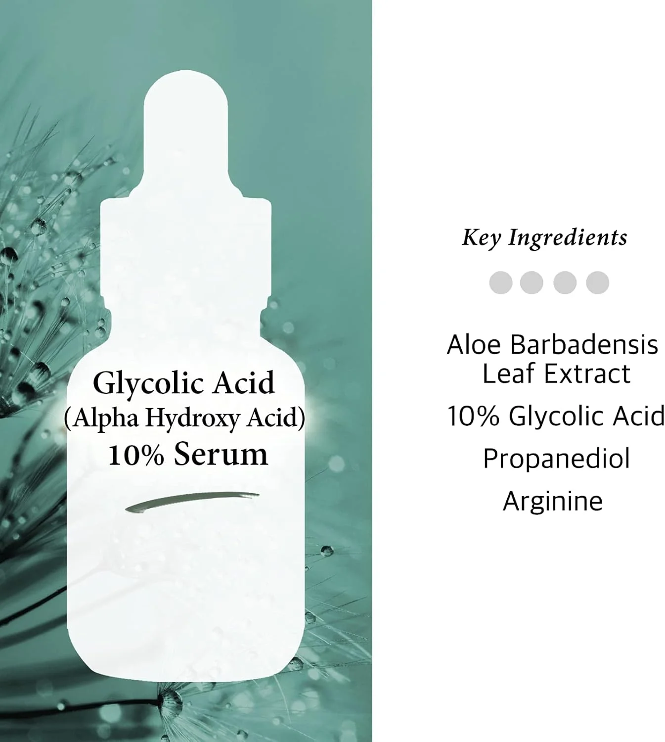 سرم 10% گلیکولیک اسید - فرمول لایه بردار ملایم با آلوئه ورا و چای سبز - سرم صورت حرفه ای برای ظاهر صاف تر پوست - سرم صورت بدون عطر برای انواع پوست، 30 میلی لیتر