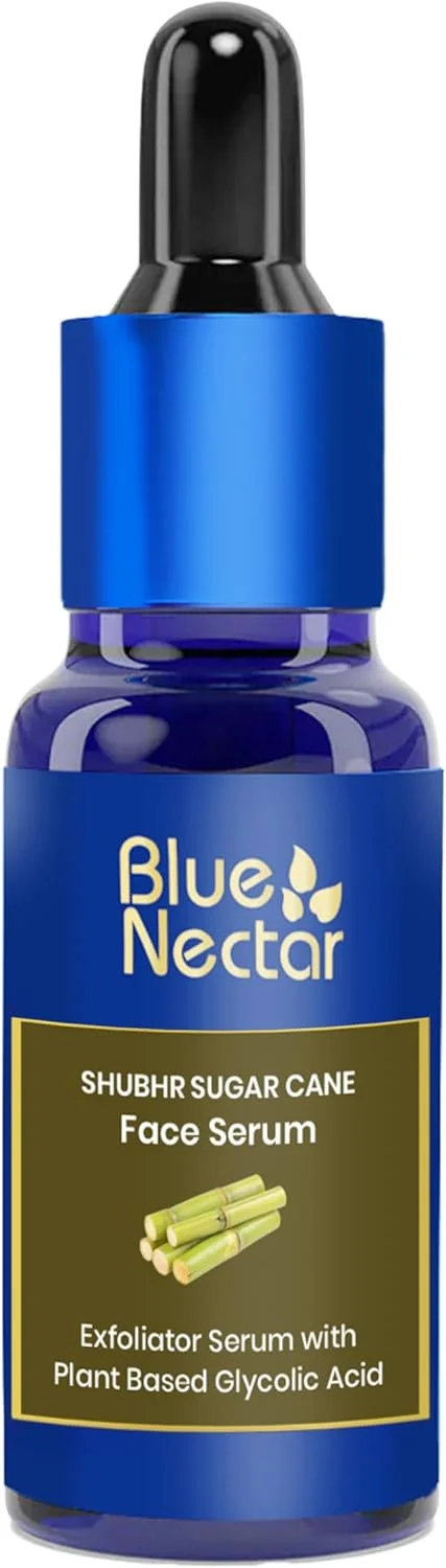 سرم لایه بردار صورت بلو نکتار AHA با اسید گلیکولیک گیاهی از نیشکر برای لایه برداری عمیق | محلول لایه برداری AHA برای جوش های سرسیاه و رفع تیرگی | لایه برداری صورت 10 دقیقه ای (14 گیاه، 30 میلی لیتر)