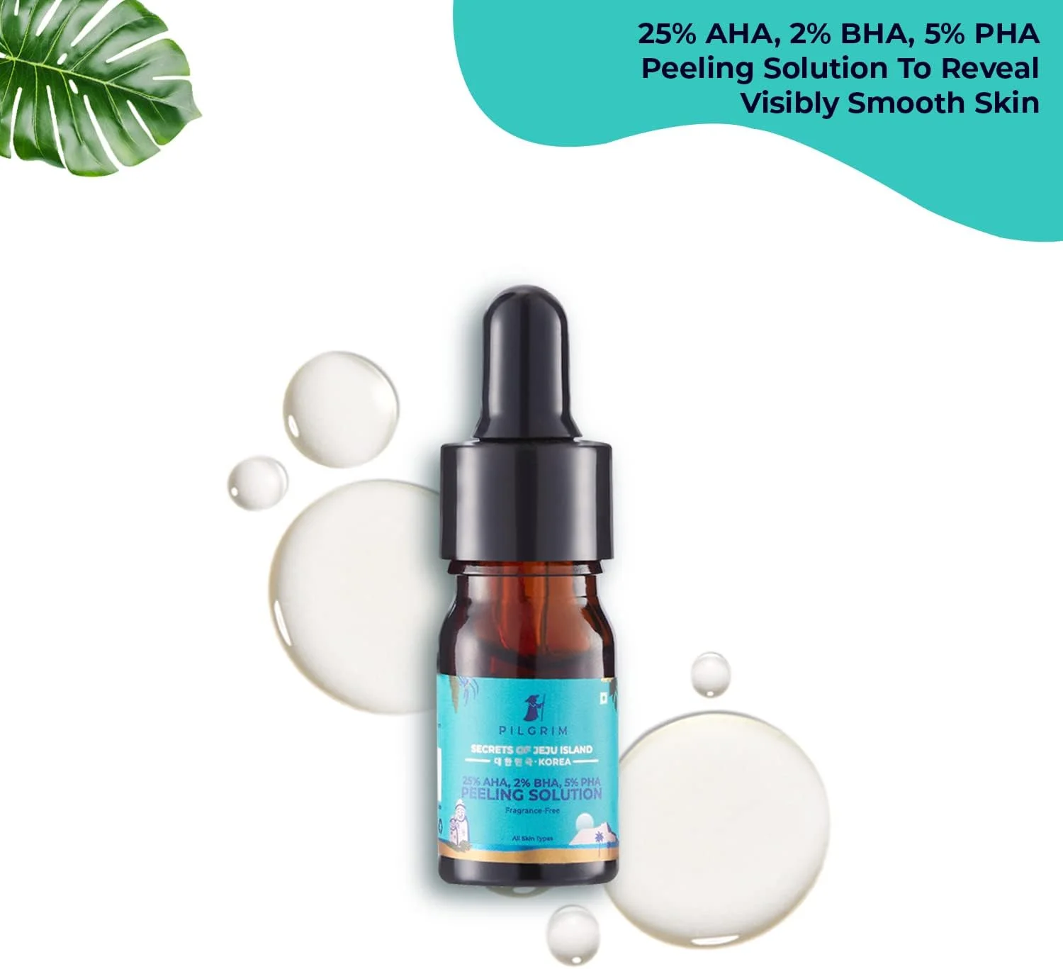 محلول لایه بردار پیلگریم 25% AHA + 2% BHA + 5% PHA (مینی) برای صورت | فیشیال 10 دقیقه ای | لایه بردار شیمیایی صورت برای پوست درخشان | سرم لایه بردار | مردان و زنان | فیشیال در خانه | 5 میلی لیتر