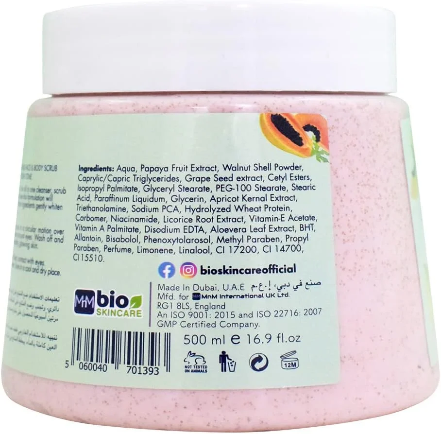 اسکراب صورت و بدن پاپایا بایو اسکین کر، 500 میلی لیتر اسکراب صورت و بدن پاپایا بایو اسکین کر، 500 میلی لیتر