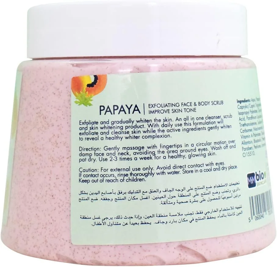 اسکراب صورت و بدن پاپایا بایو اسکین کر، 500 میلی لیتر اسکراب صورت و بدن پاپایا بایو اسکین کر، 500 میلی لیتر