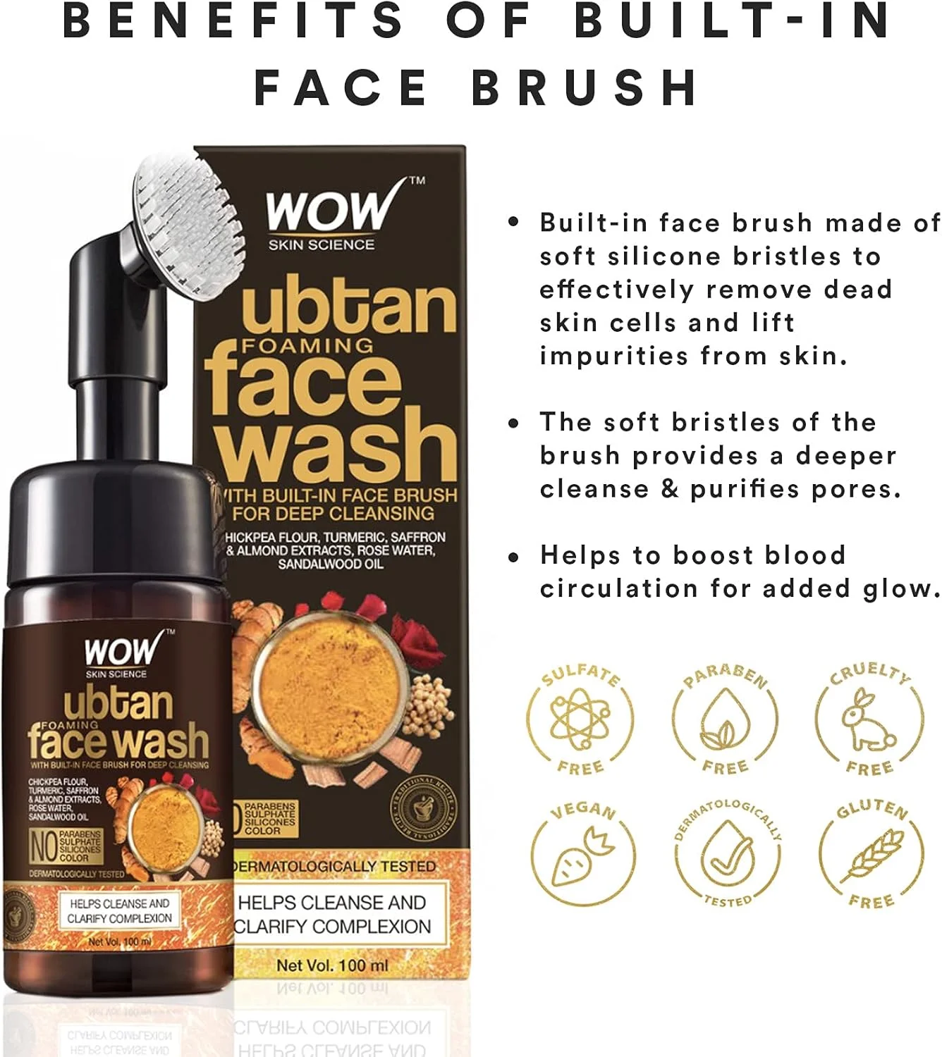 فوم شستشوی صورت لایه بردار اوپتان واو اسکین ساینس به همراه برس - شستشوی صورت برای پوست چرب و مستعد جوش - شستشوی صورت برای خانم ها و آقایان - پاک کننده و لایه بردار صورت - محصول مراقبت از پوست صورت