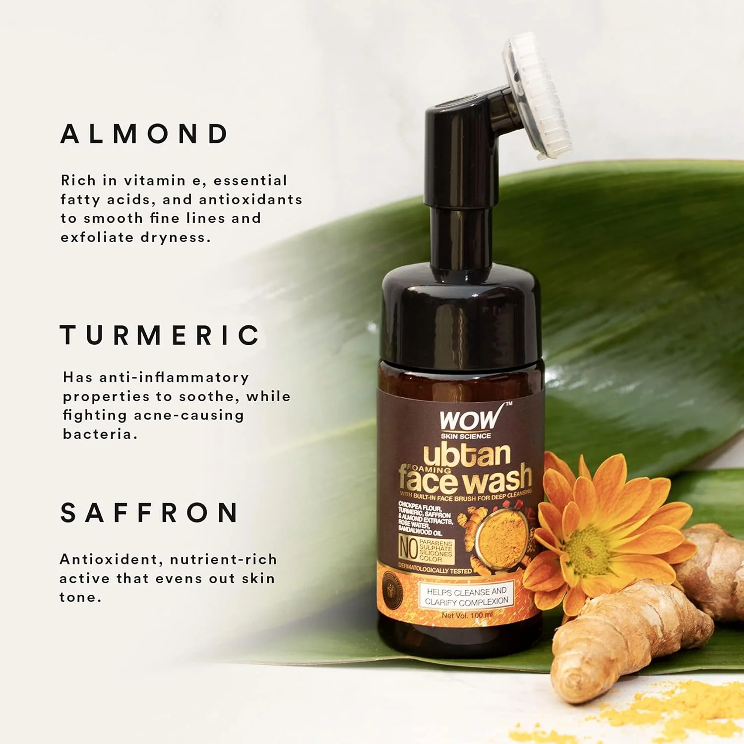 فوم شستشوی صورت لایه بردار اوپتان واو اسکین ساینس به همراه برس - شستشوی صورت برای پوست چرب و مستعد جوش - شستشوی صورت برای خانم ها و آقایان - پاک کننده و لایه بردار صورت - محصول مراقبت از پوست صورت